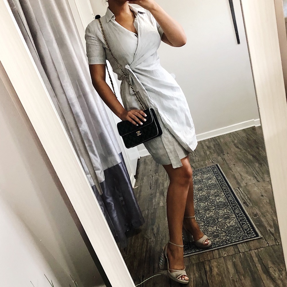 Max Mara Gray Wrap Dress